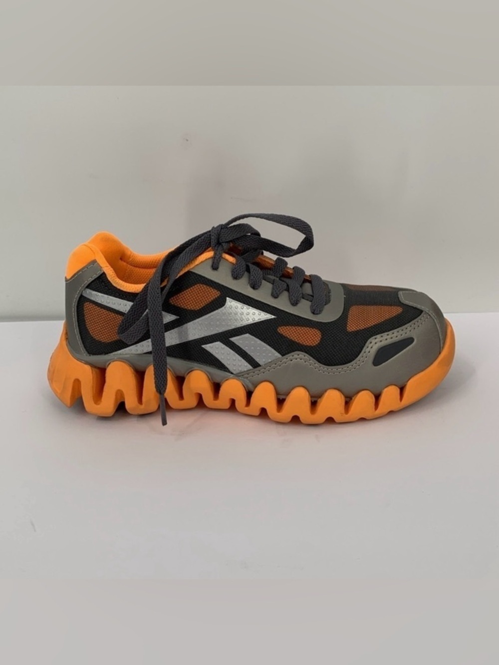 Reebok Zig Pulse work sneakers shoe gray orange safety composite toe women 6